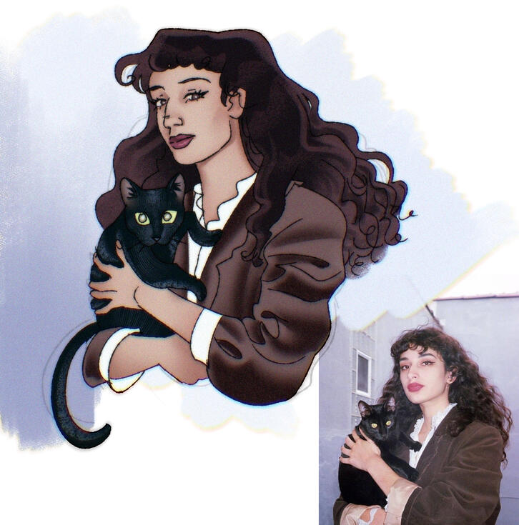 Girl and Cat